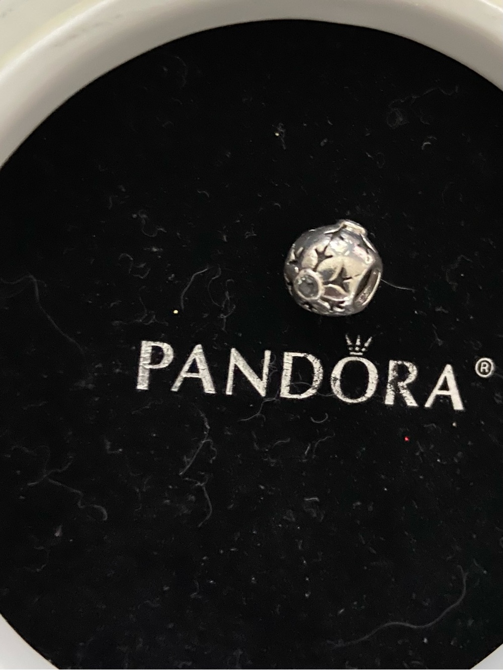 Pandora Silver Star Spacer Charm with Clear Stone